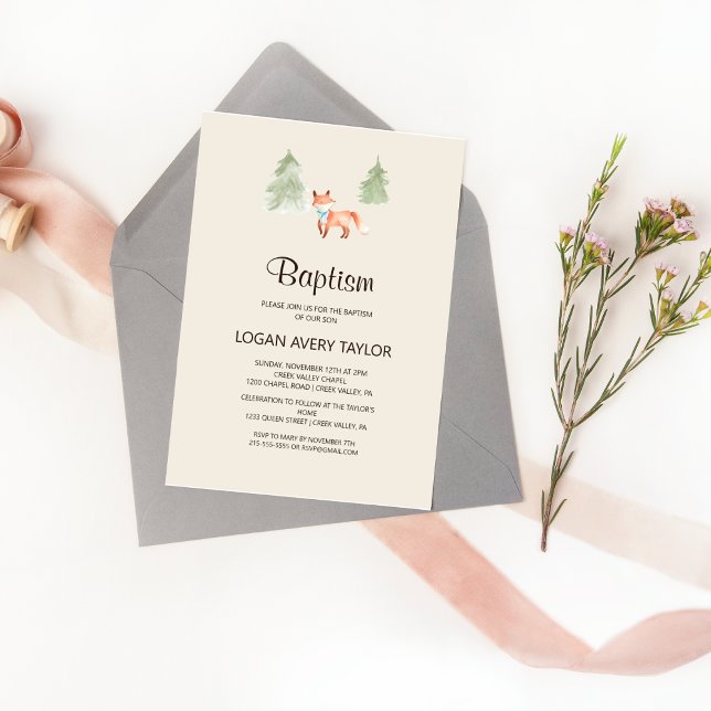 Invitación al bautismo de Baby Shower de Woodland  (Subido por el creador)