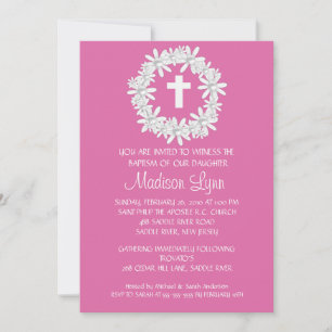 Invitación al bautismo de bebé cruzada