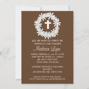Invitación al bautismo de bebé cruzada
