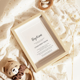 Invitación al bautismo de bebé minimalista