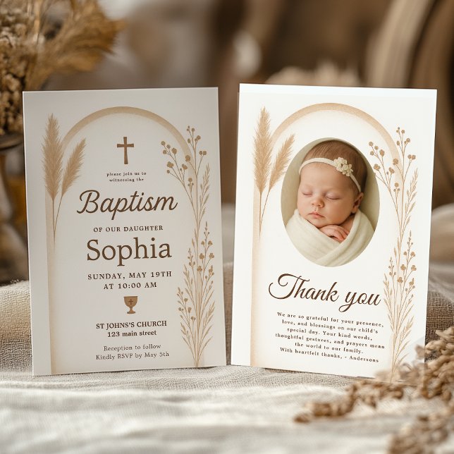 Invitación al bautismo de boho y juego de cartas d (boho-neutral-baptism-invitation-thank-you-card-set-sophia.png)