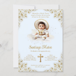 Invitación al bautismo de Charro - Niño Bautizo - 