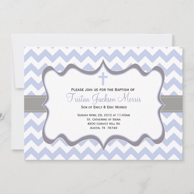 Invitación al bautismo de Chevron Azul (Anverso)