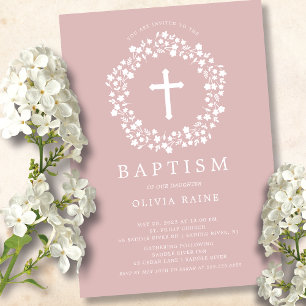 Invitación al bautismo de Chicas florales de Rubor