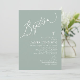 Invitación al bautismo de chico de la Cruz Blanca 