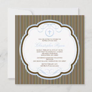 Invitación al bautismo de chico dulce y azul