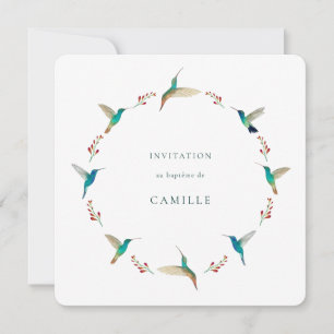 Invitación al bautismo de colibrí francés
