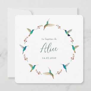 Invitación al bautismo de colibrí francés