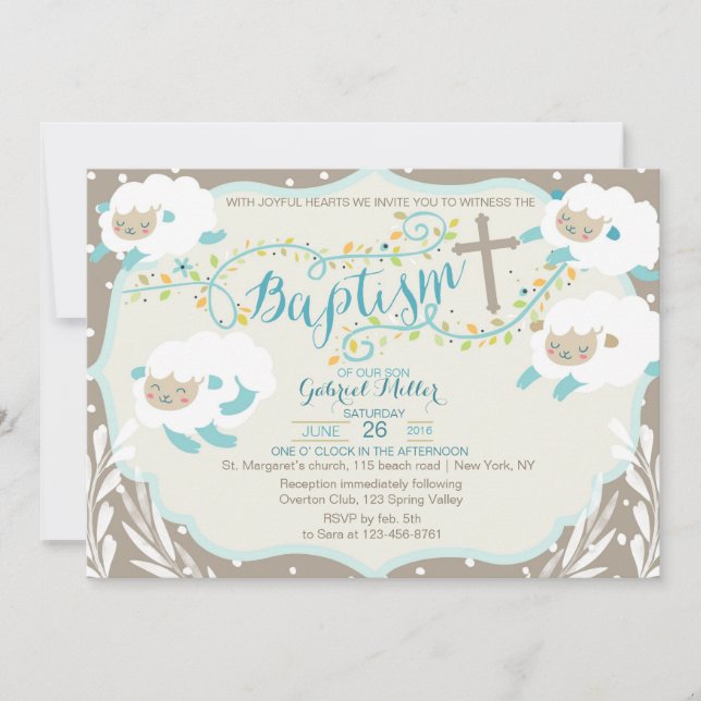 Invitación al bautismo de cordero (Anverso)