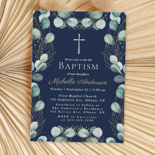 Invitación al bautismo de eucalipto