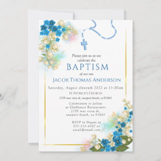 Invitación al bautismo de Eucalyptus Boy Greenery