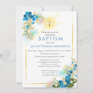 Invitación al bautismo de Eucalyptus Boy Greenery