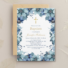 Invitación al bautismo de flor de la Marina Azul
