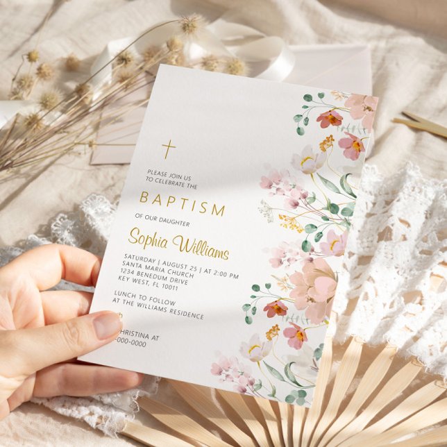 Invitación al bautismo de flores silvestres (Subido por el creador)