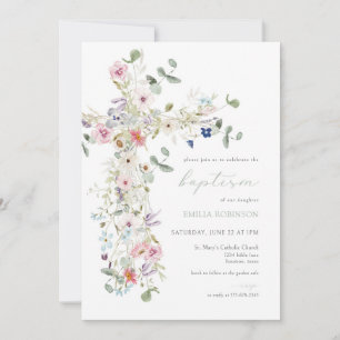 Invitación al bautismo de flores silvestres de pri