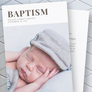 Invitación al bautismo de foto simple