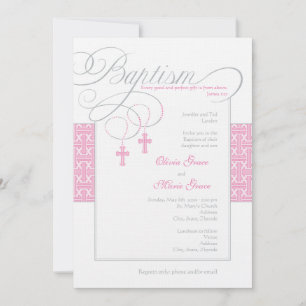 Invitación al bautismo de gemelos chicas