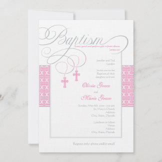 Invitación al bautismo de gemelos chicas