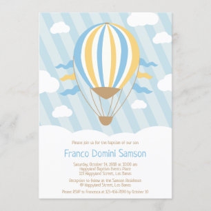 Invitación al bautismo de globos de aire caliente 