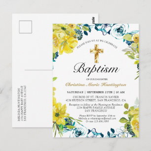 Invitación al bautismo de la Cruz de Oro Floral Am