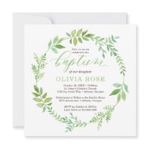 Invitación al bautismo de la guirnalda verde, BOHO