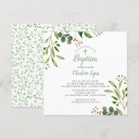Invitación al bautismo de la hoja verde suave