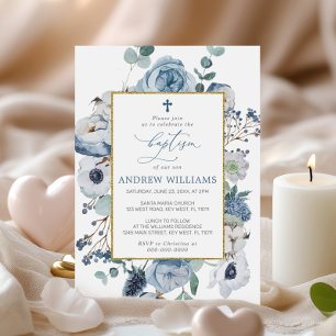 Invitación al bautismo de las flores azules de los