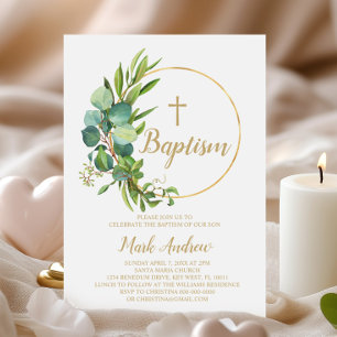 Invitación al bautismo de las flores de eucalipto