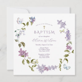Invitación al bautismo de Lilac y Butterflies