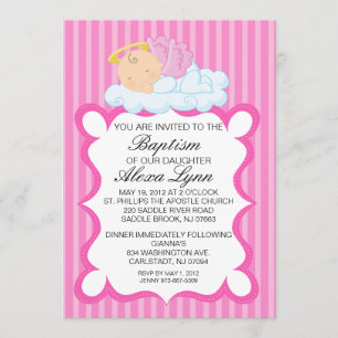 Invitación al bautismo de los Chicas Angel Celesti