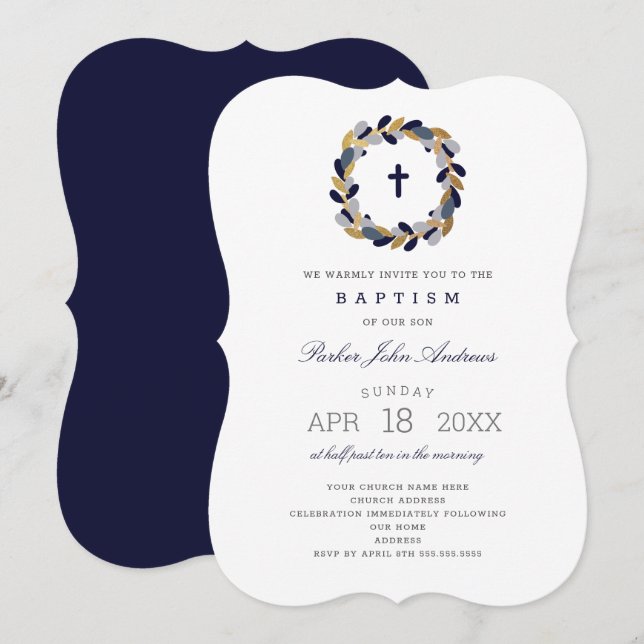 Invitación al bautismo de los chicos de la Guerra  (Anverso / Reverso)