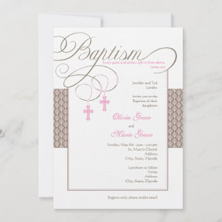 Invitación al bautismo de los gemelos Chicas