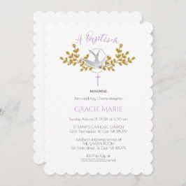 Invitación al bautismo de palo y cruz {Chica}