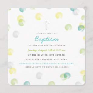 Invitación al bautismo de puntos de confetti