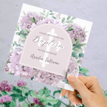 Invitación al bautismo de Rubor Hydrangea Arch