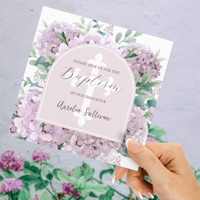 Invitación al bautismo de Rubor Hydrangea Arch (Subido por el creador)