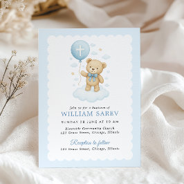 Invitación al bautismo de Teddy Bear Boy