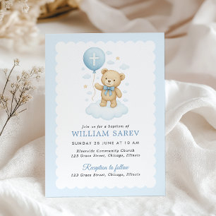 Invitación al bautismo de Teddy Bear Boy