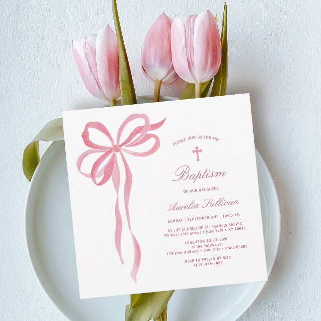 Invitación al bautismo de vaca rosa (Subido por el creador)