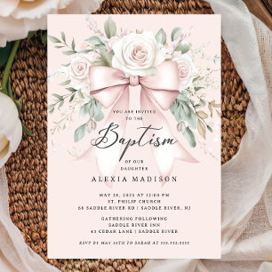 Invitación al bautismo de vacas y flores