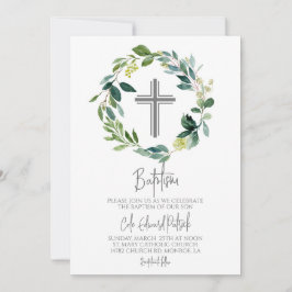 Invitación al bautismo de Wreath de la vegetación