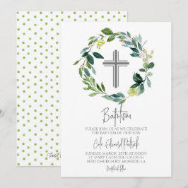 Invitación al bautismo de Wreath de la vegetación