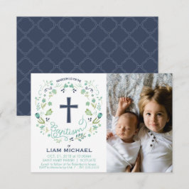 Invitación al bautismo del niño - Tarjeta fotográf
