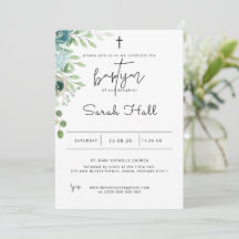 Invitación al bautismo Dusty Blue