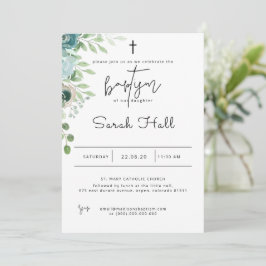 Invitación al bautismo Dusty Blue