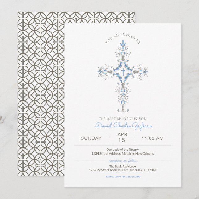 Invitación al bautismo entre niños cristianos (Anverso / Reverso)