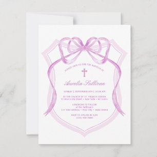 Invitación al bautismo Escudo Lilac Bow