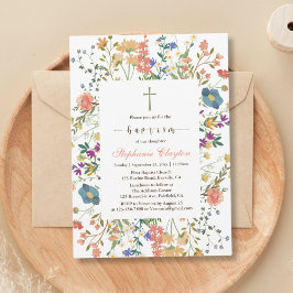 Invitación al bautismo floral con flores silvestre