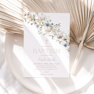 Invitación al bautismo floral con flores silvestre