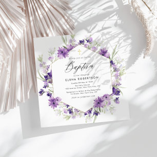 invitación al bautismo floral de lavanda